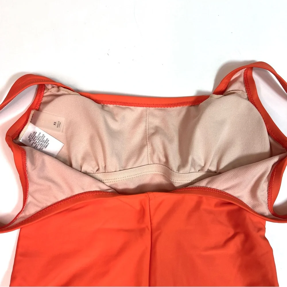 New Mynah Square Neck One-piece Swimsuit Orange Size XS - Picture 5 of 9